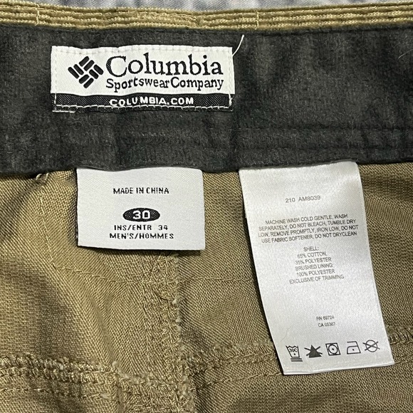 Columbia Corduroy Pants Mens 30x34 Tan Straight Leg Outdoor Hiking Utility - Picture 6 of 15
